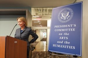 Megan Beyer, Executive Director of The President’s Committee on the Arts and the Humanities, welcomes attendees of the briefing organized by the CYD National Partnership and hosted by PCAH in Washington, D.C.